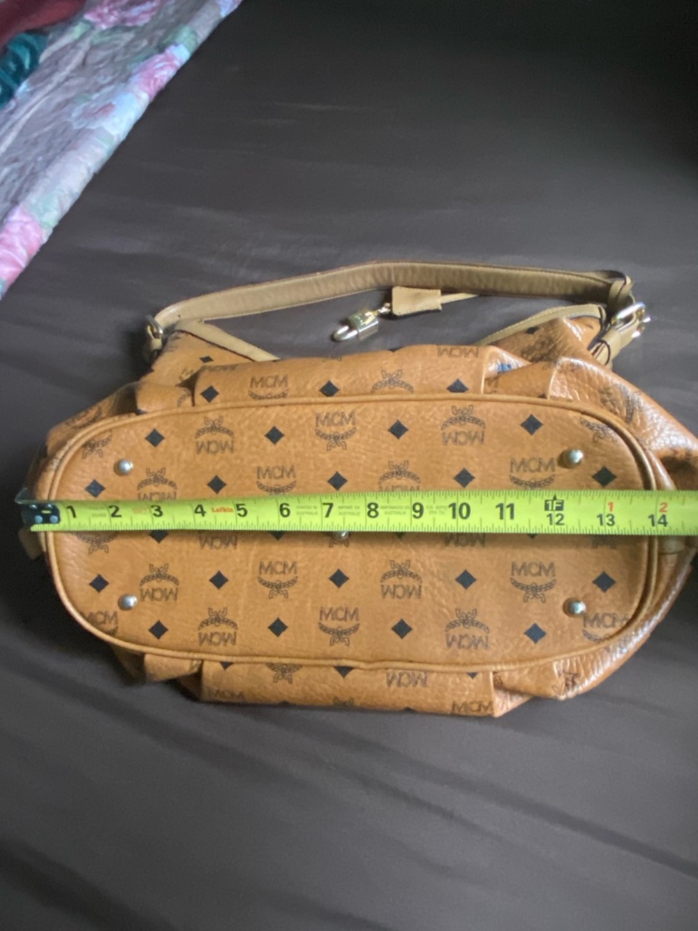 MCM Tan Monogram Shoulder Bag - Picture 11 of 13